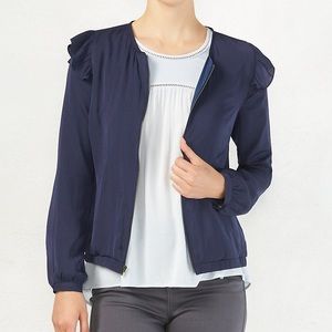 LC Lauren Conrad Ruffle Bomber Jacket